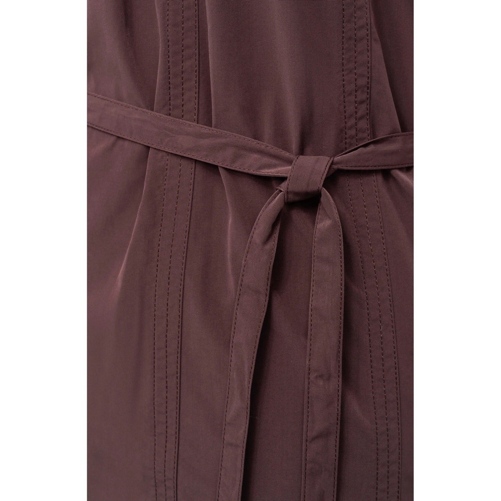 DKNY Women's Size 12 Chocolate Brown Halter Midi Dress Seamed Tie Straps Tie Wai - Picture 4 of 11